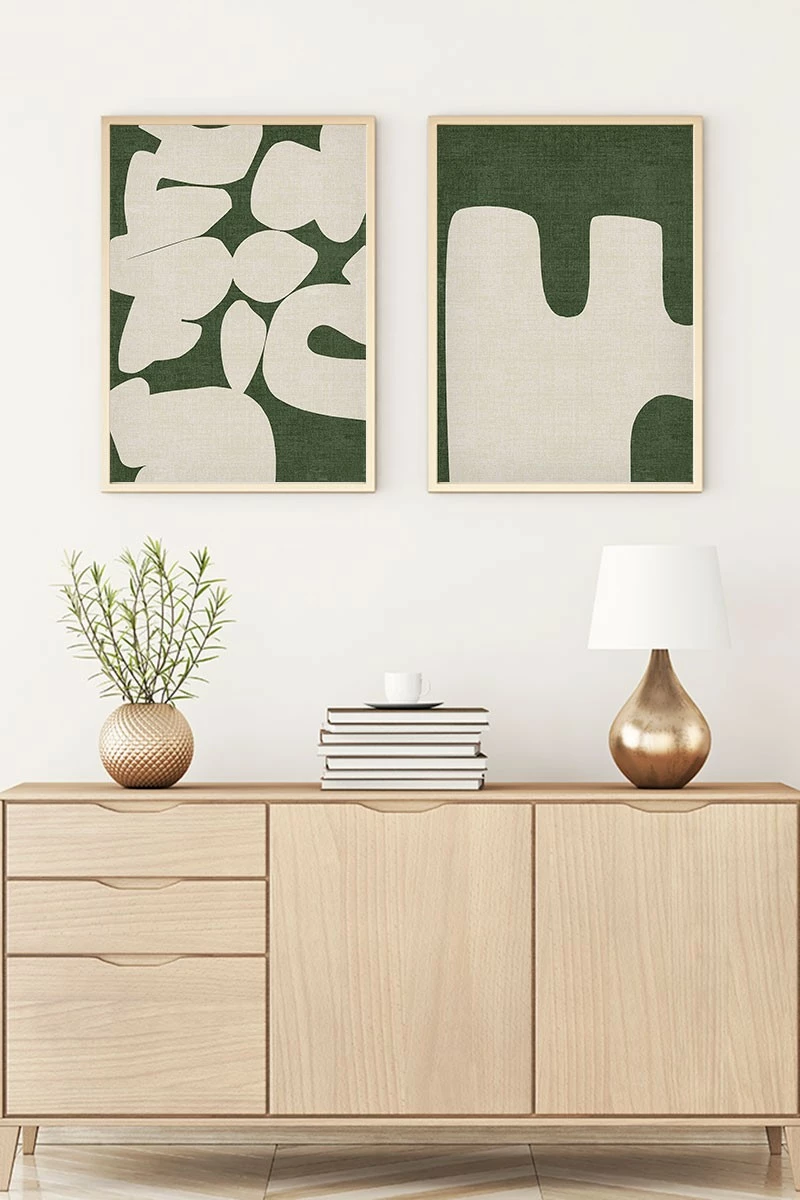 Piktura dekorative me kornizë, MDF, 2 copë, Wallity, Huhu202, 30x40cm