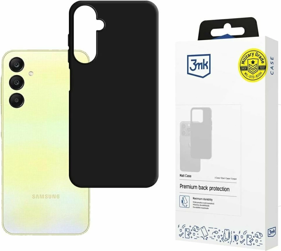 Mbështjellës 3MK Matt Case për Samsung Galaxy A26 5G, me xham të kalitur, i zi
