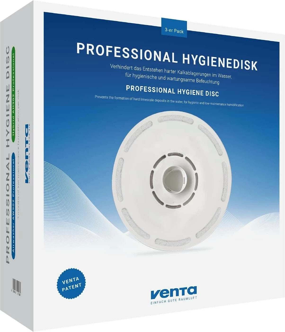 Disk higjienik Venta 2121600, 3 copë, për pastrues ajri, bardhë