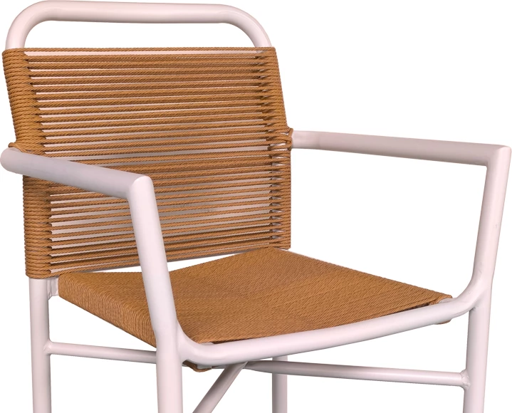 Tavolinë me karrige Synergy-Clutch, set prej 3 copash,, ngjyrë e bardhë dhe natyrale, 80x80x74cm