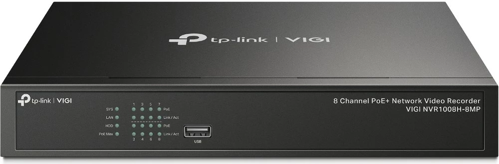 Regjistrues video rrjeti TP-Link VIGI 8 kanale PoE+, 3840 x 2160, i zi
