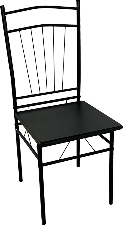 Tavolinë me karrige Roza II, set 5 copë, MDF, këmbë metalike të zeza, 110x60x74cm