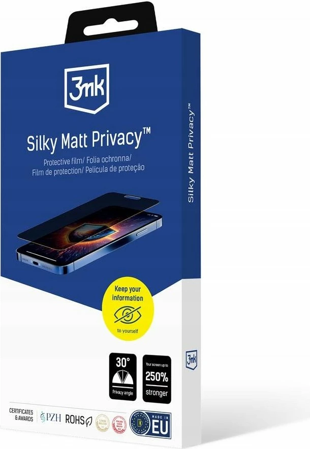 Foli mbrojtëse 3MK Silky Matt Privacy për Google Pixel 8 Pro, matte, privacy 30°, 0.15 mm, 1 copë