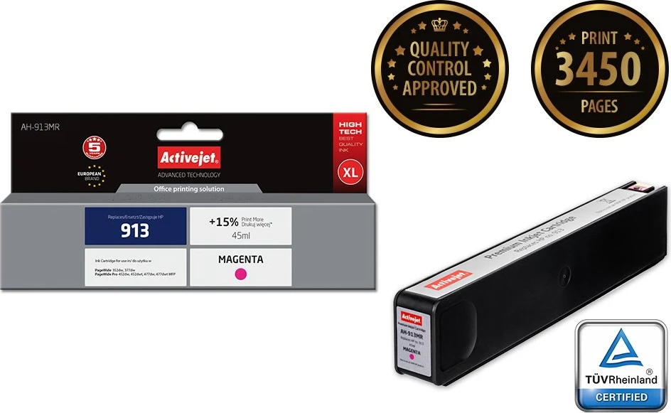 Ngjyrë zëvendësuese Activejet AH-913MR për printer HP 913 F6T78AE, 45 ml, vjollcë