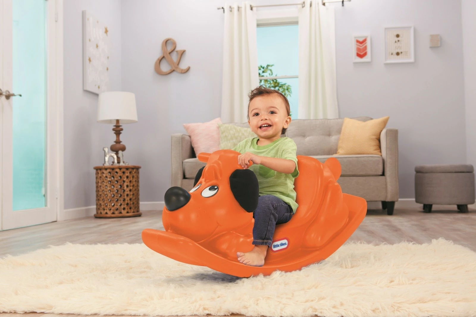 Lodër lëkundëse Little Tikes Rockin' Puppy, portokalli