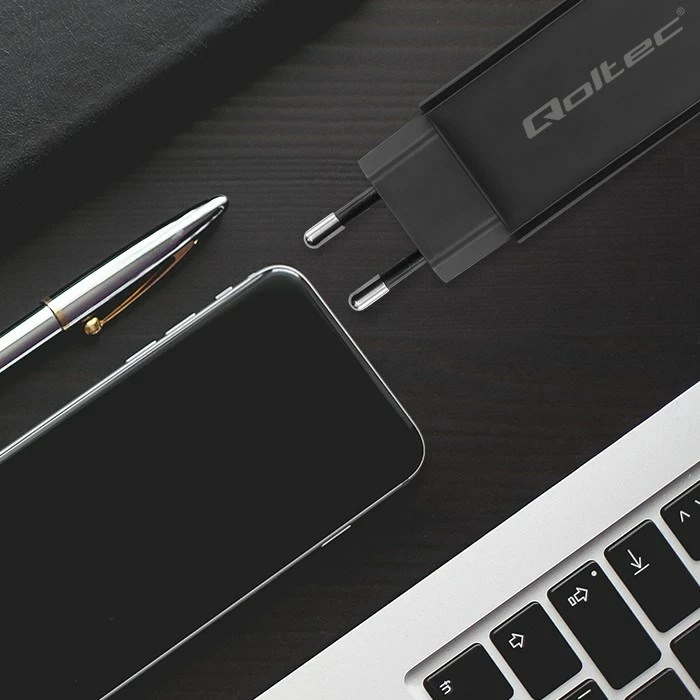 Karikues universal Qoltec 52419, 65W, GaN, USB-C 3.1, i zi