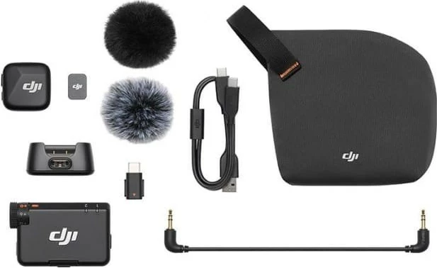 Mikrofon wireless DJI Mic Mini me marrës për kamerë, i zi