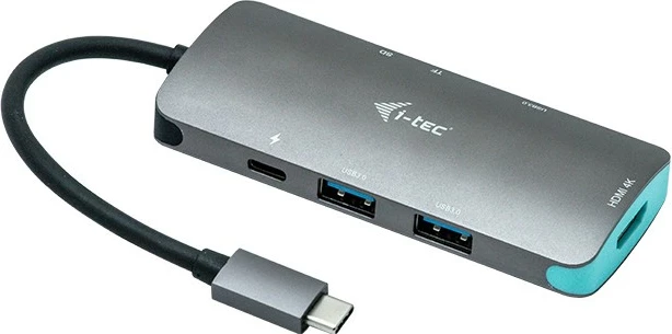 Dok stacion I-Tec Metal USB-C Nano Dock 4K HDMI, 100W, Silver/Turquoise