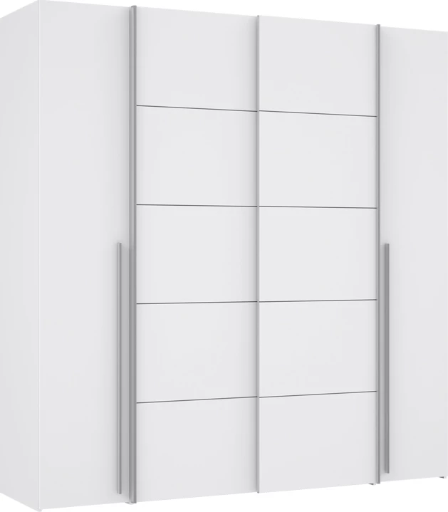 Dollap me 4 dyer Lamore, melaminë e bardhë, 200x61.5x210.5cm