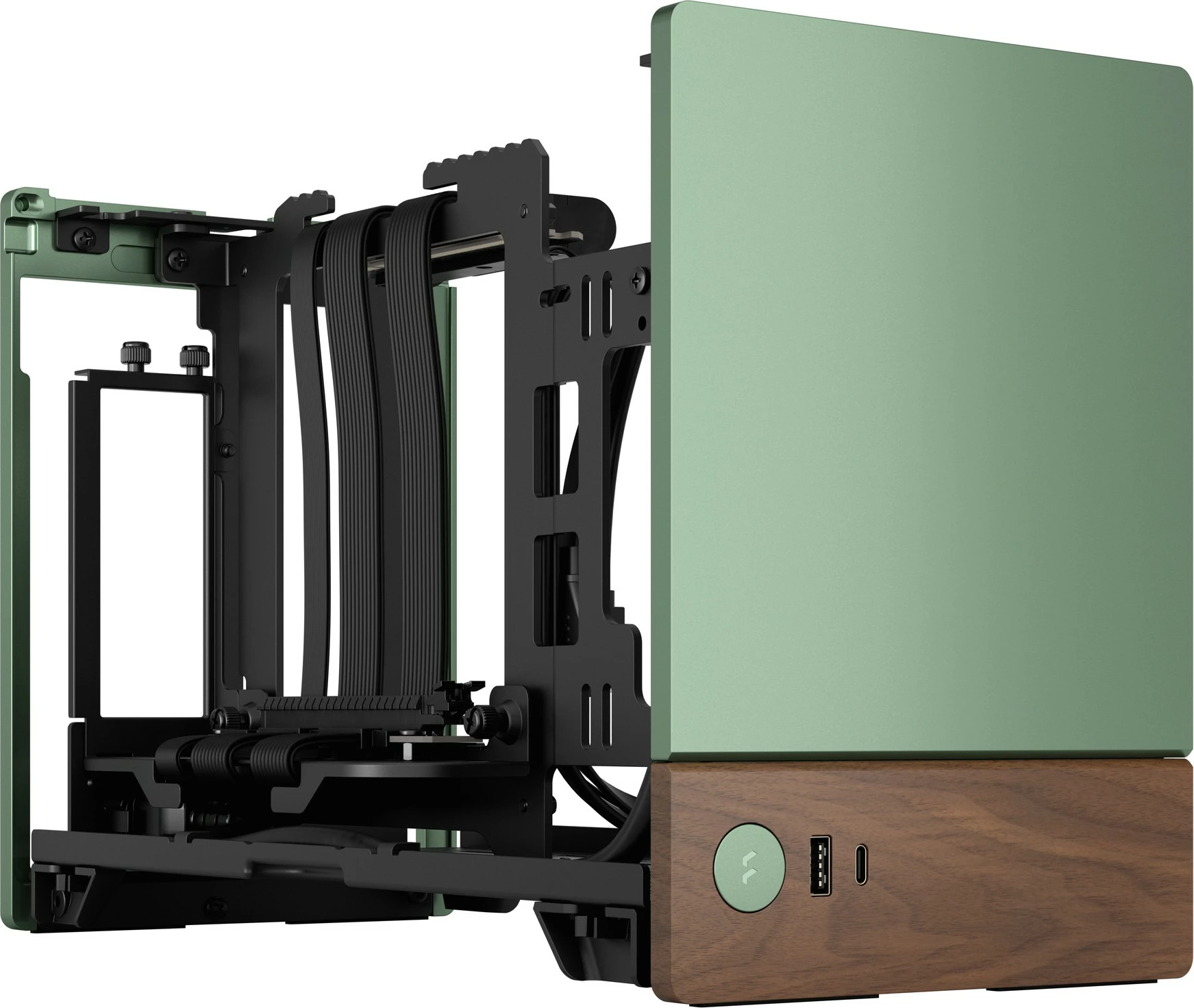 Kasë Fractal Design Terra Mini-ITX, alumini, arrë, jeshile