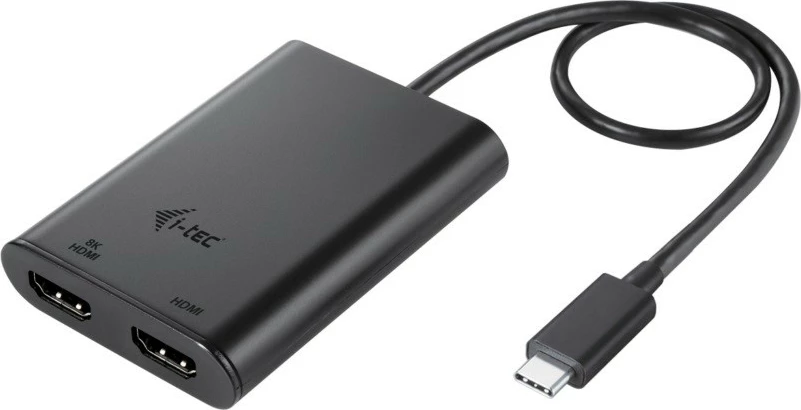 Adapter video USB-C i-tec C31DUAL4K60HDMI, 2x HDMI, 8K/30Hz ose 2x 4K/60Hz, i zi