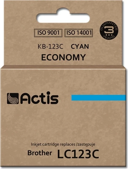 Ngjyrë zëvendësuese Actis KB-123C për Brother LC123C/LC121C, 10ml, e kaltër