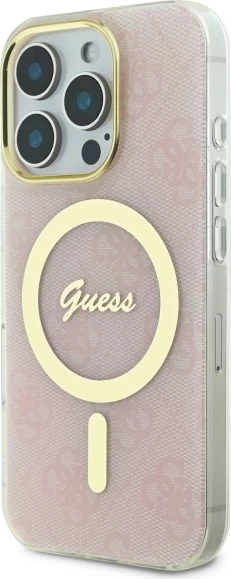 Mbështjellës Guess IML 4G MagSafe për iPhone 16 Pro, Rozë