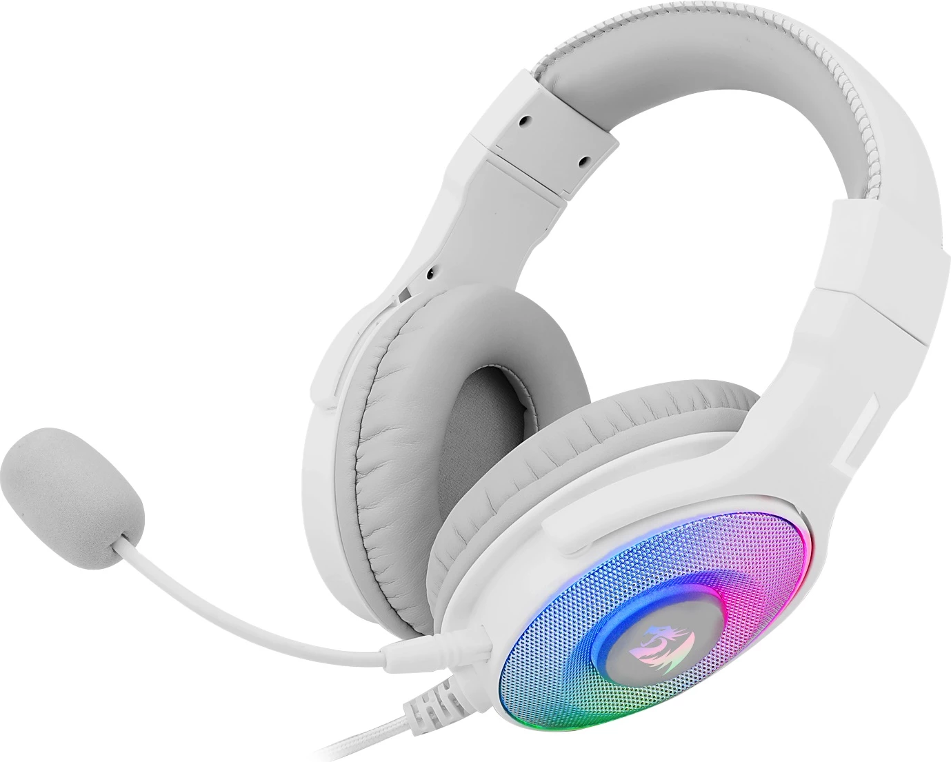 Kufje gaming Redragon Pandora H350W, USB, RGB, 7.1 Surround, me mikrofon të heqshëm, të bardha
