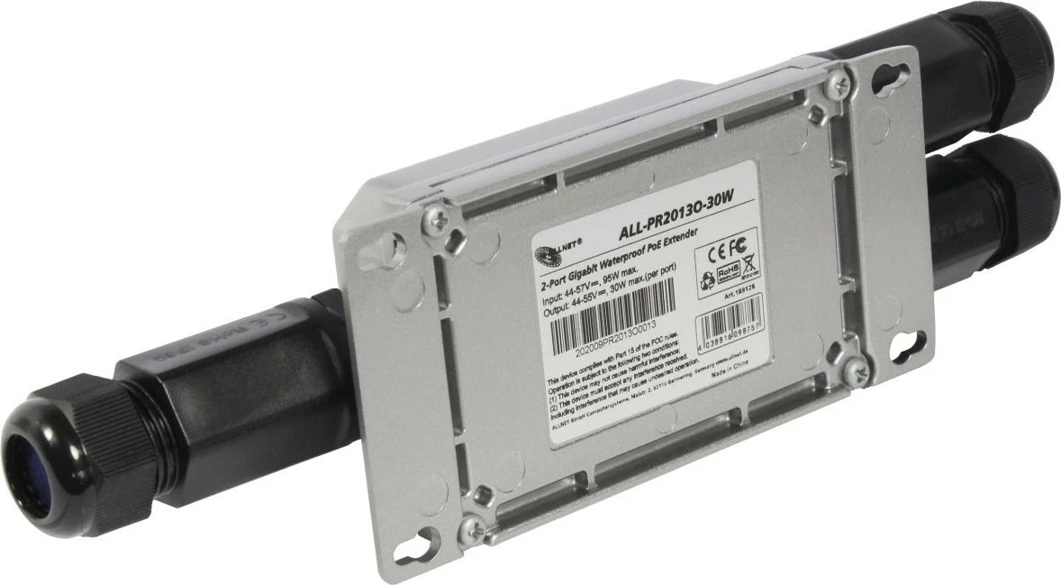 Repeater rrjeti ALLNET ALL-PR2013O-30W, 1000 Mbit/s, Ethernet LAN, e zezë, argjend