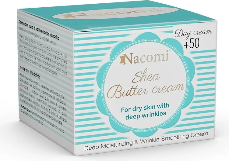Krem fytyre për femra Nacomi Shea Butter Cream me Vitaminë E dhe Acid Hialuronik 50+, 50ml