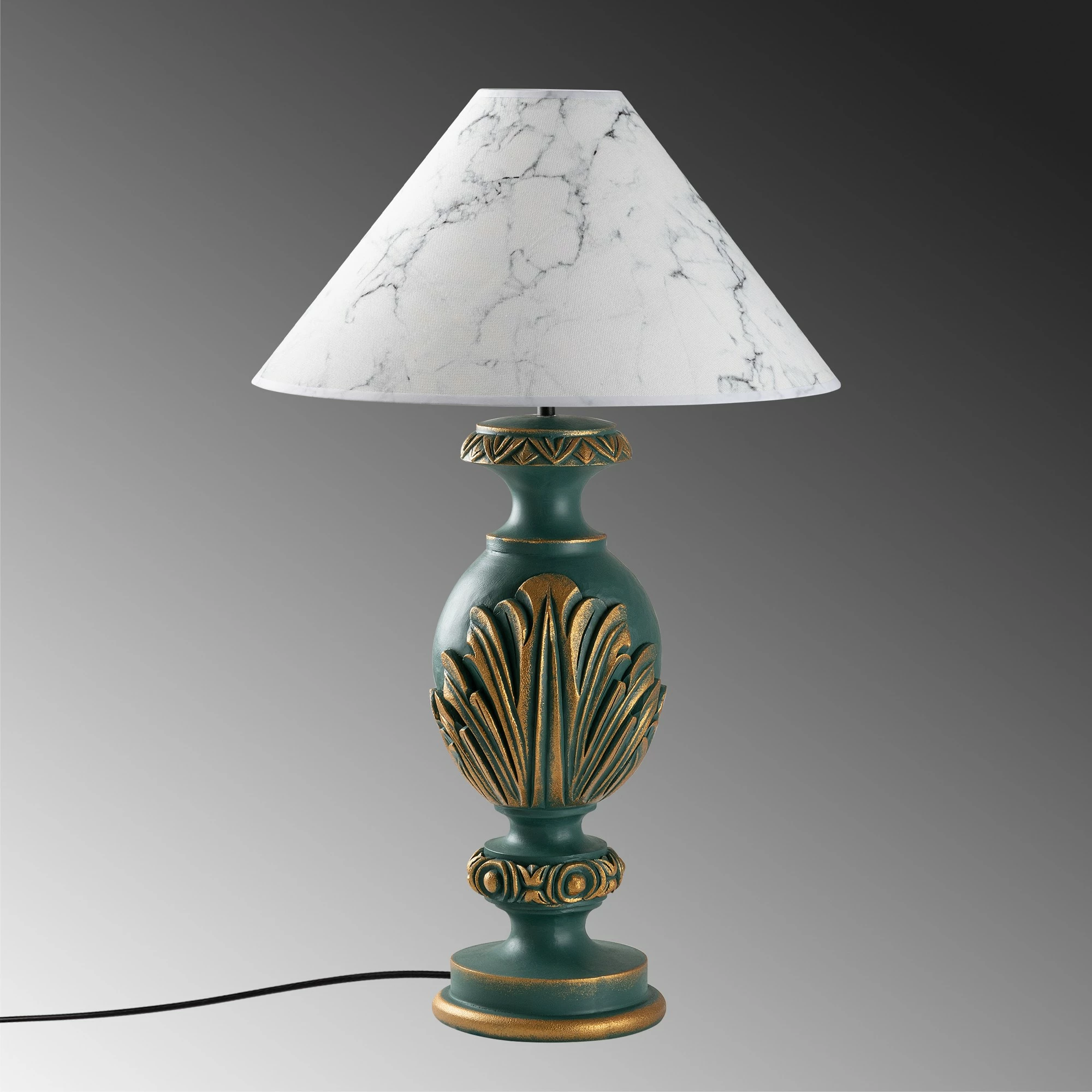 Llambë tavoline Opviq, ELEGANZE-5312, jeshile dhe e bardhë, 50x50x74 cm