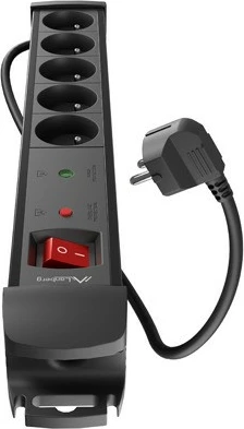 Listë elektrike Lanberg SP1-05E-0150-BK, 5 dalje, 1.5m, e zezë