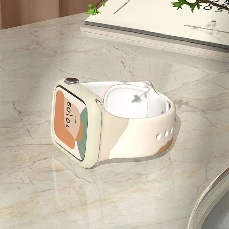 Rrip silikoni për Apple Watch Hurtel Moro Band, model 49mm/45mm/44mm/42mm, gjelbër/bardhë/verdhe