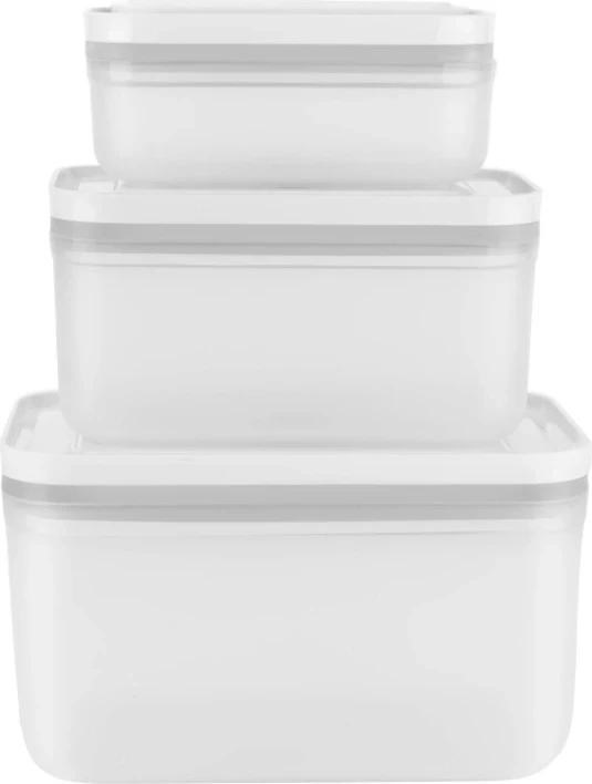 Set me 3 kuti plastike për ushqim Zwilling Fresh & Save, plastikë, transparente/të bardha