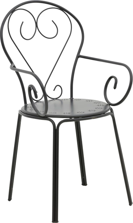 Set tavoline me karrige për terasë, Watson-Monasty, metal i zi, 3 copë