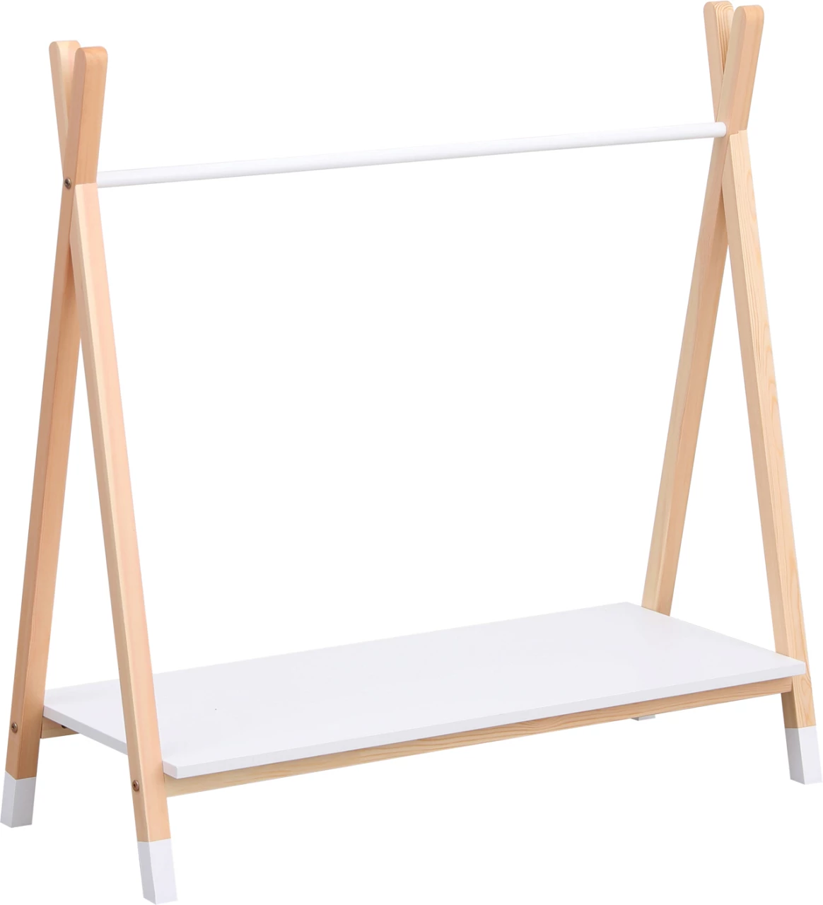Varëse rrobash për fëmijë me raft, ngjyrë druri natyral dhe e bardhë, PASCHAL FH2490.03, 100x40x100cm