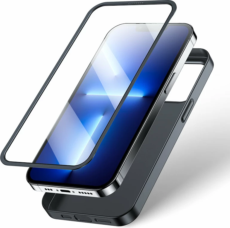 Mbështjellës Joyroom JR-BP928 për iPhone 13 Pro Max, 360°, xham i temperuar, zi