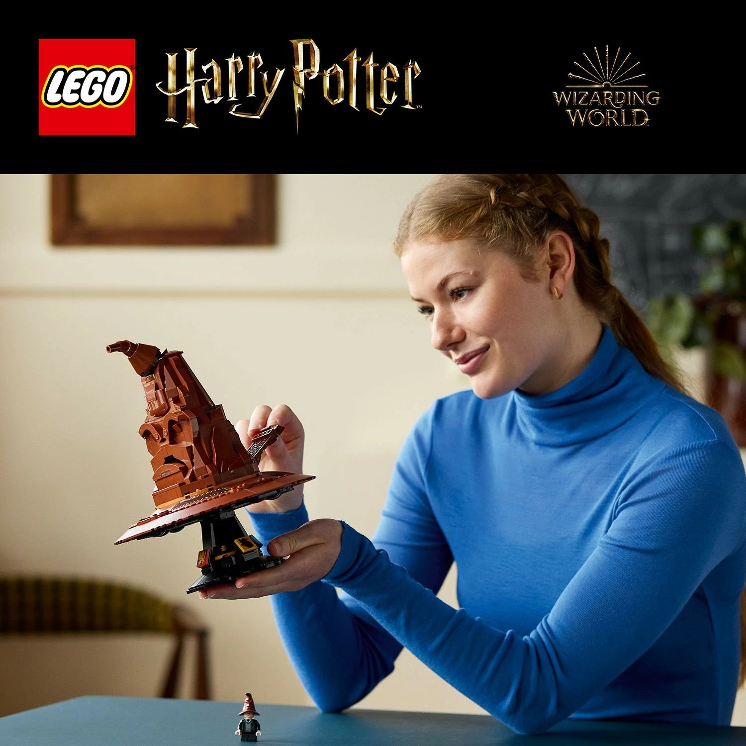 Set LEGO Talking Sorting Hat, 561 copë, plastikë, për të rritur, ngjyrë kafe