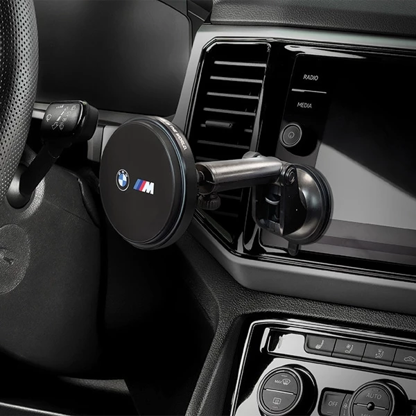 Mbështjellës magnetik BMW BMCMM22MRK me karikues wireless, për ventilator ajri/kokpit/dritare, i zi M Edition