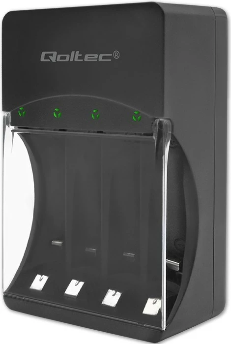 Karikues baterish Qoltec 50653, Ni-MH/Ni-Cd, AA/AAA, 300mA, i zi