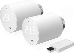 Kokë termostatike smart Shelly BLU TRV, kontroll rrotullues, Wi-Fi, Bluetooth, e bardhë