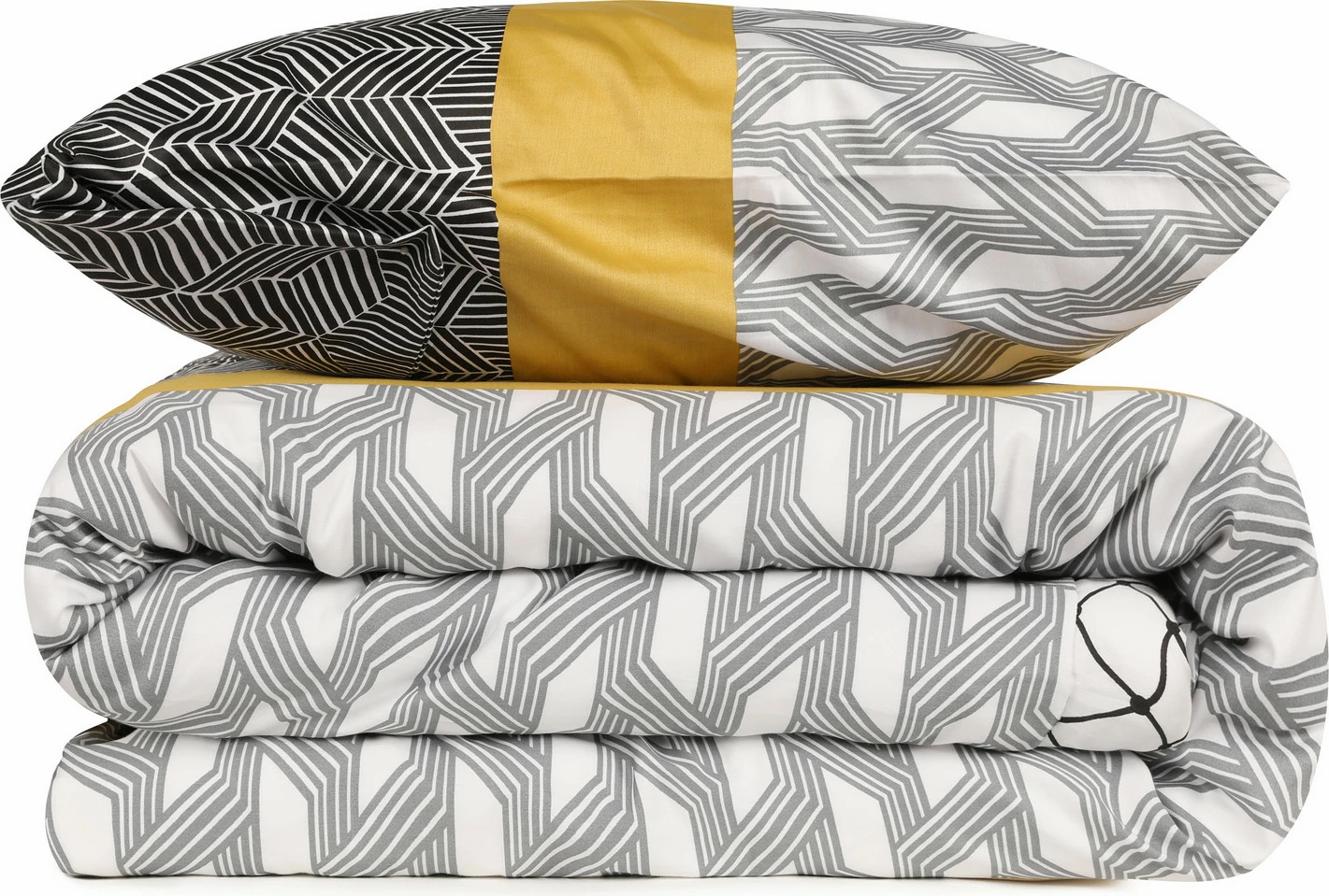 Set mbulesë për jorgan dopio satin Veneto, ngjyrë e zezë, e bardhë, portokalli