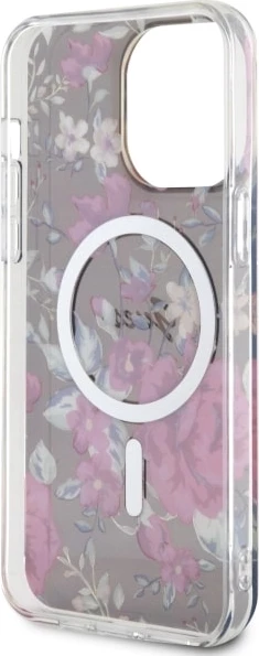 Mbështjellës Guess GUHMP14XHCFWSA për iPhone 14 Pro Max 6.7", Flower MagSafe, Gjelbër