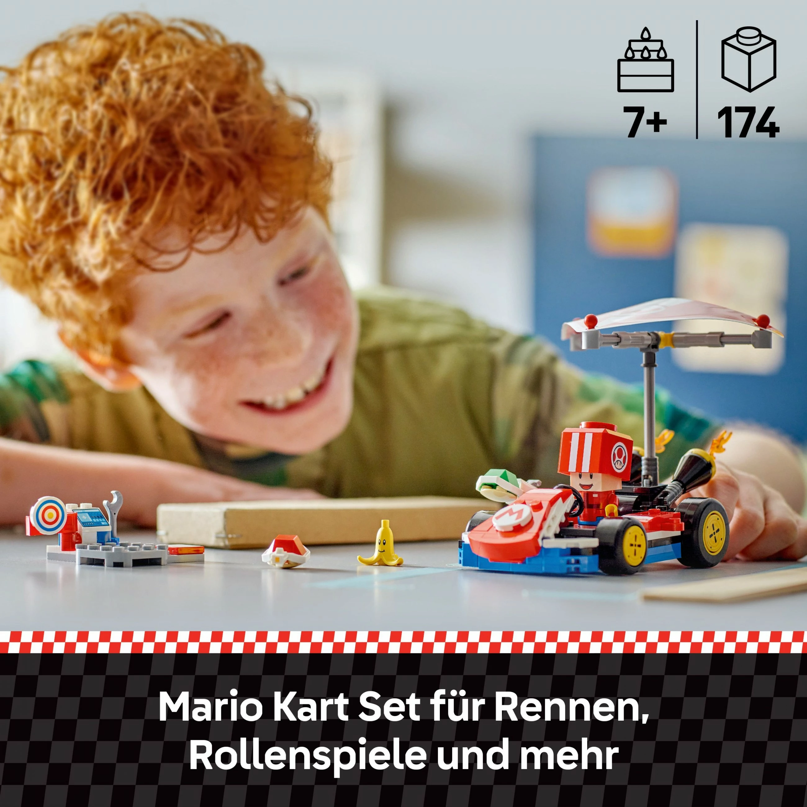 Set ndërtimi LEGO Mario Kart Standard Kart, 174 pjesë, shumëngjyrësh