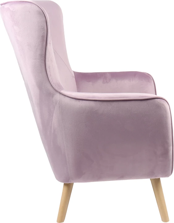 Karrige e rehatshme, pëlhurë kadife, ngjyrë molle të kalbur, këmbë natyrale, 72x89x105cm