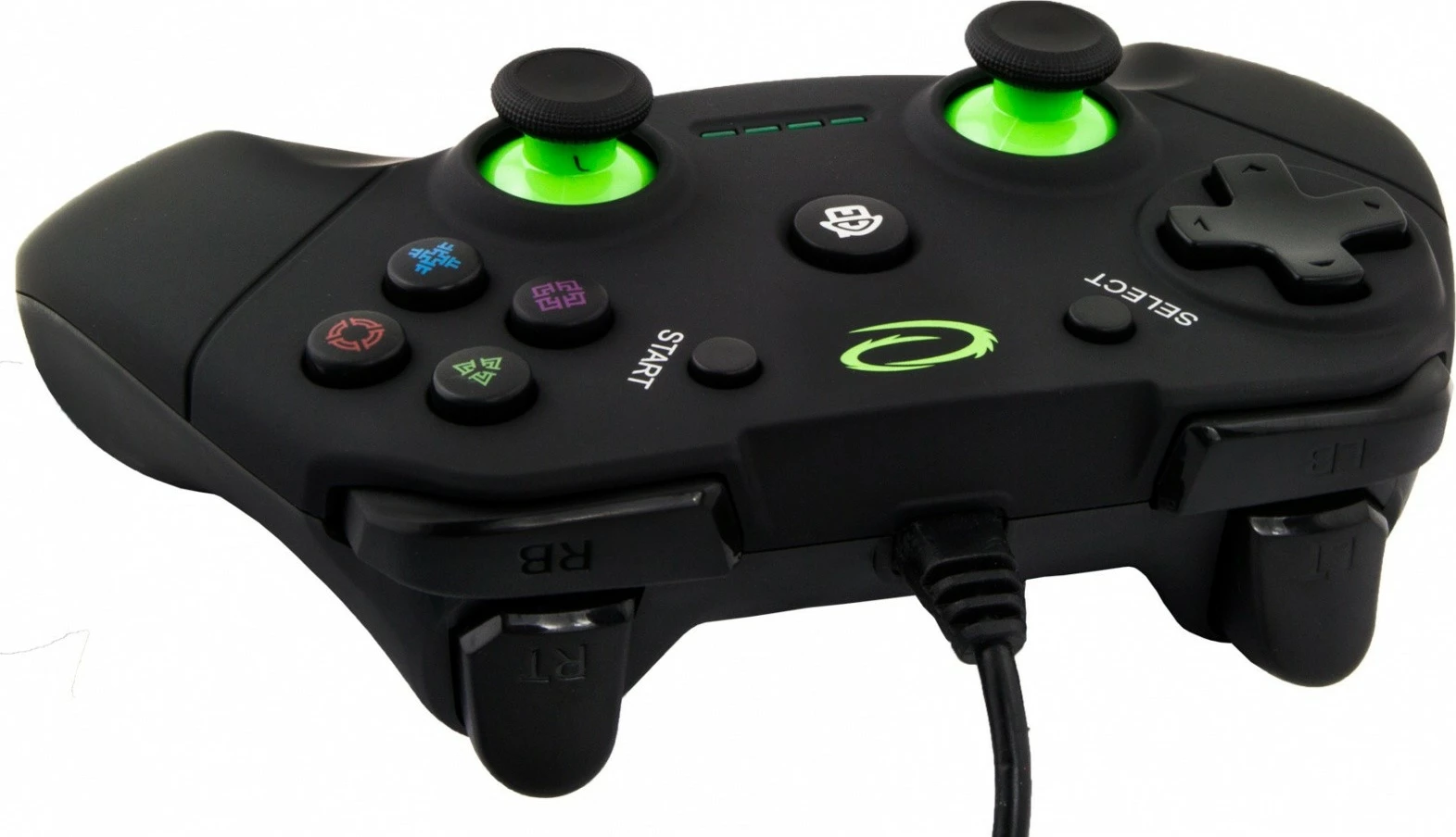 Gamepad Esperanza EGG110K për PC/PS3, me kabllo, i zi/gjelbër