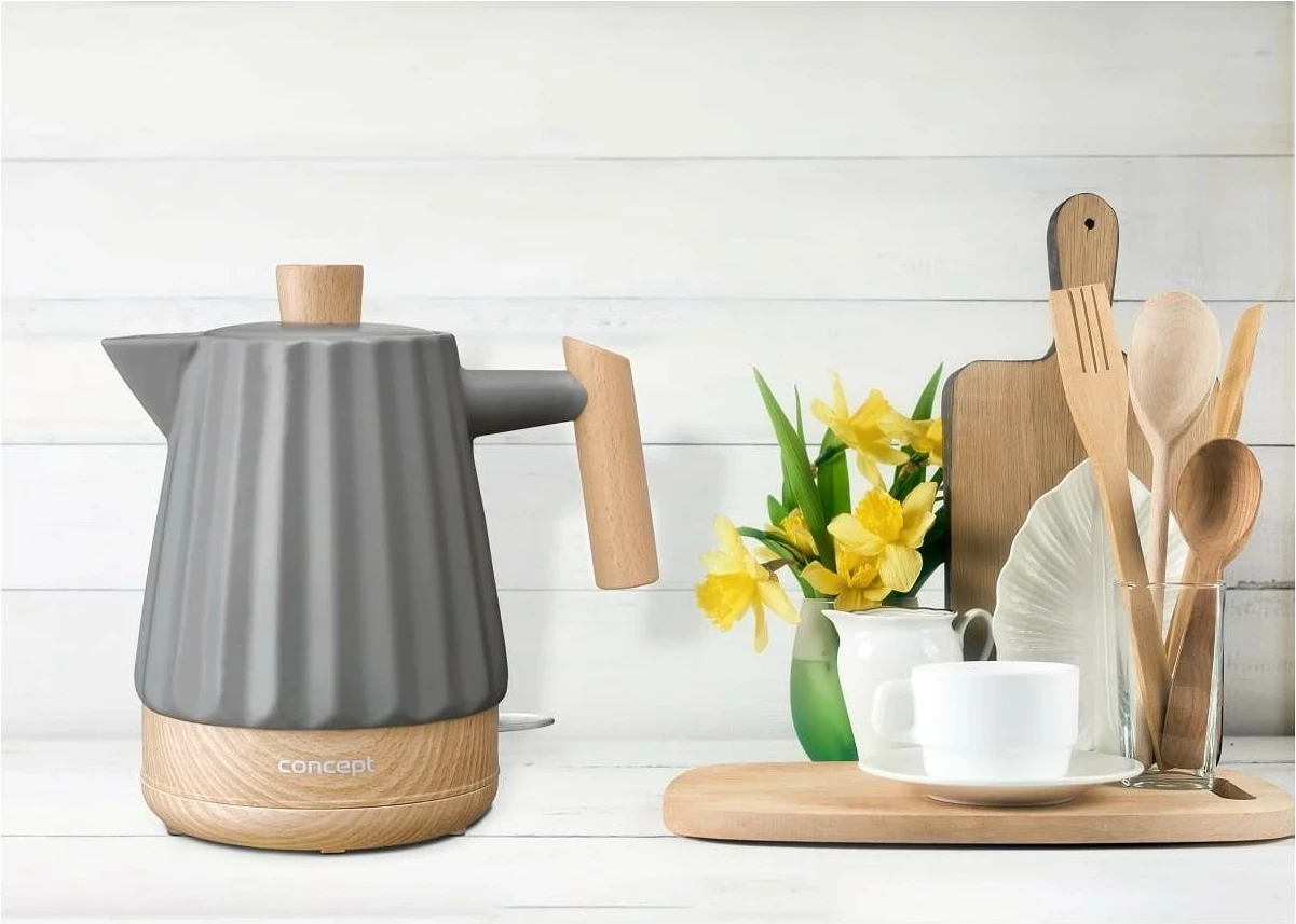 Çajnik elektrik Concept RK009, 1.5L, 1500W, keramik, gri