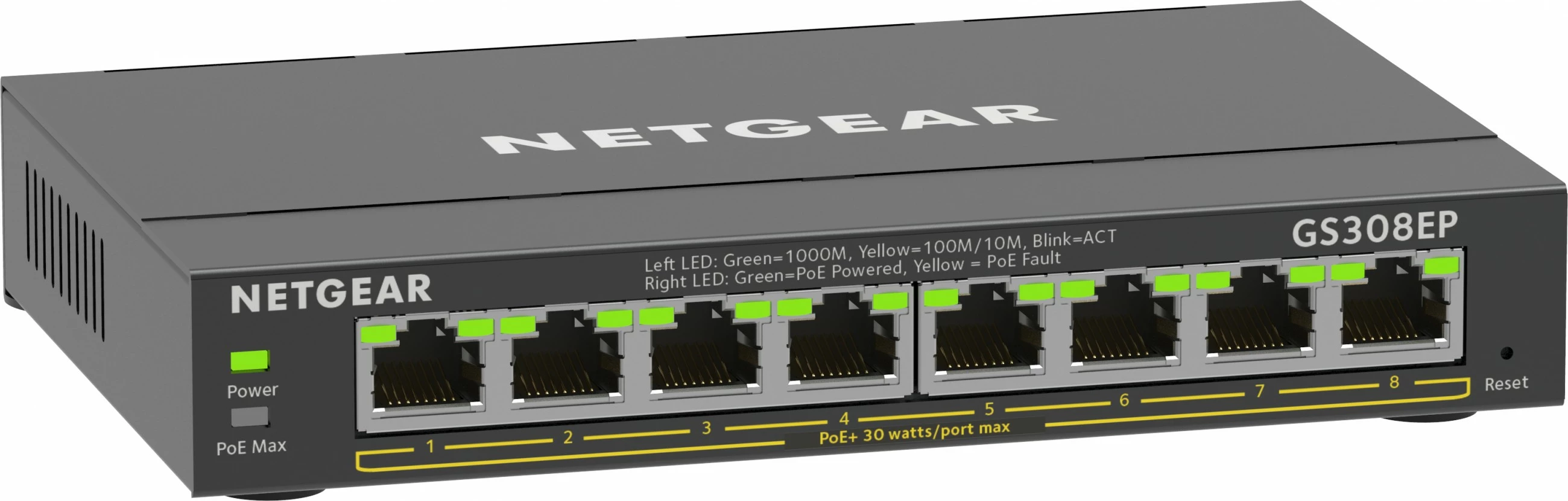 Switch NETGEAR 8-Port Gigabit Ethernet PoE+ Plus, i menaxhuar, L2/L3, Ethernet Gigabit, i zi