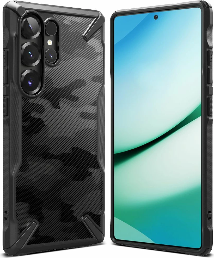 Mbështjellës Ringke Fusion X për Samsung Galaxy S25 Ultra, Black Camo