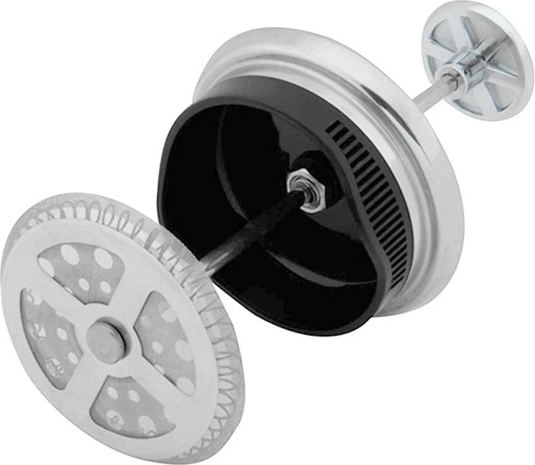 French Press Bialetti Preziosa 1L, çelik inox/xham, argjendtë/zezë