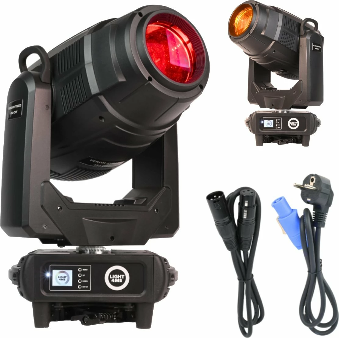 Kokë lëvizëse LED hibride LIGHT4ME Venom Hybrid 450 CMY 450W, Spot/Beam, Zoom 3-30°, DMX 26ch, e zezë