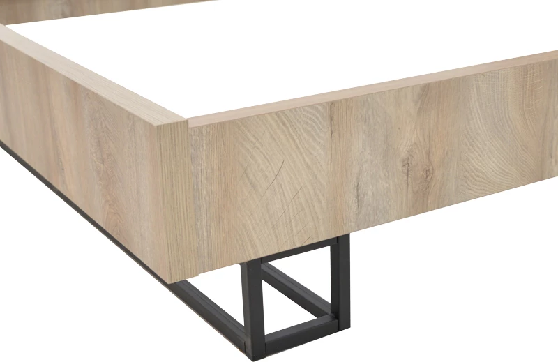 Krevat dopio Elencia, ngjyrë lisi me gri, 160x200cm