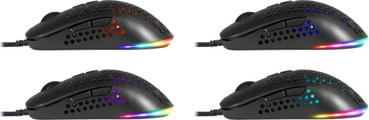 Maus gaming Defender SHEPARD GM-620L, 12800 dpi, 7 butona, RGB, i zi