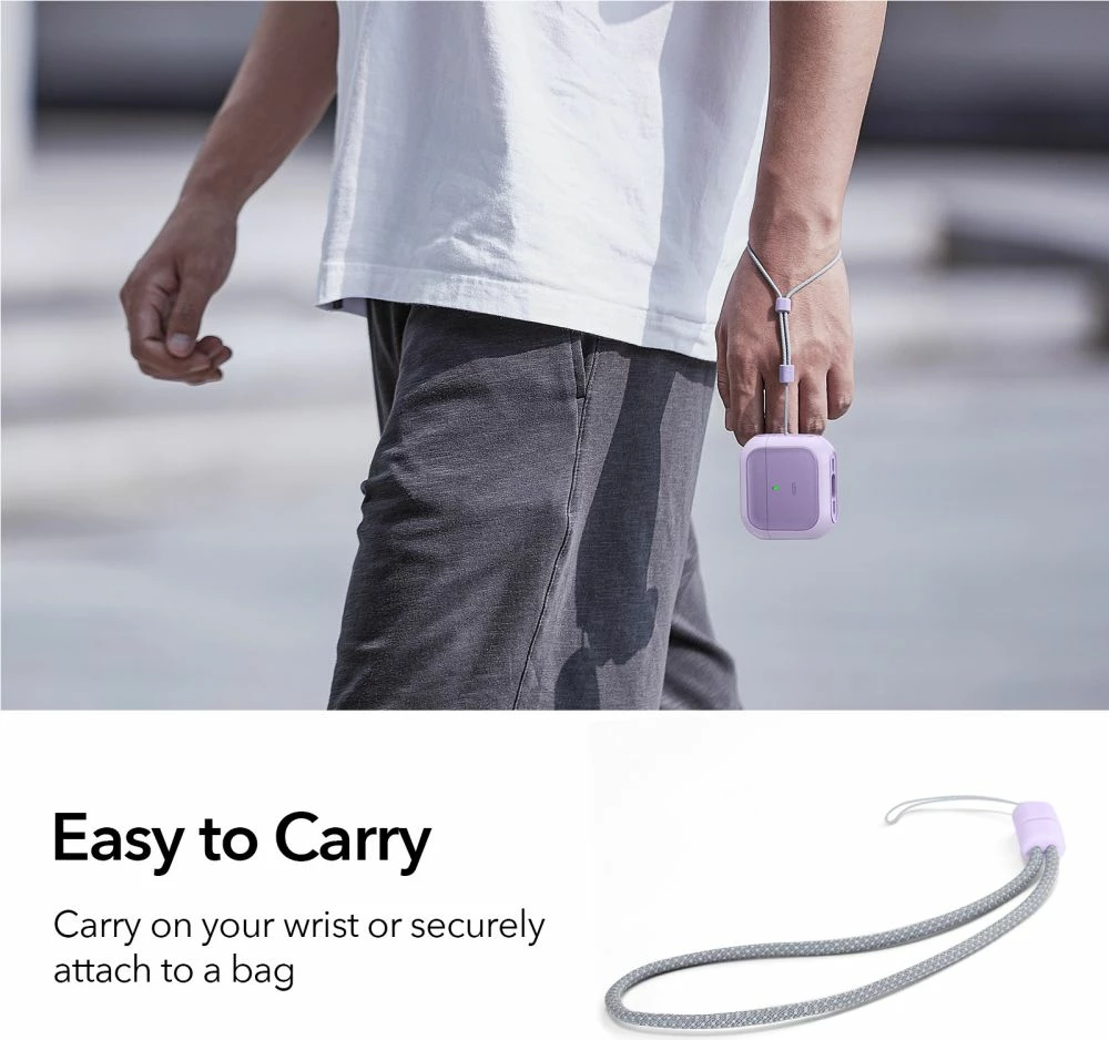 Mbështjellës ESR Orbit HaloLock për AirPods 4, MagSafe, vjollcë