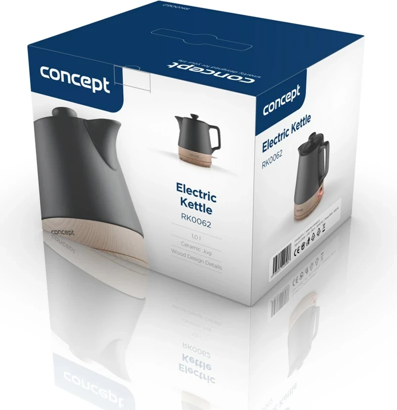 Ibrik elektrik Concept RK0062, 1L, 1200W, Antracit, Dru