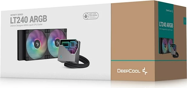 Kasë ftohëse me ujë DeepCool LT240, 2x12 cm, për procesor, e zezë