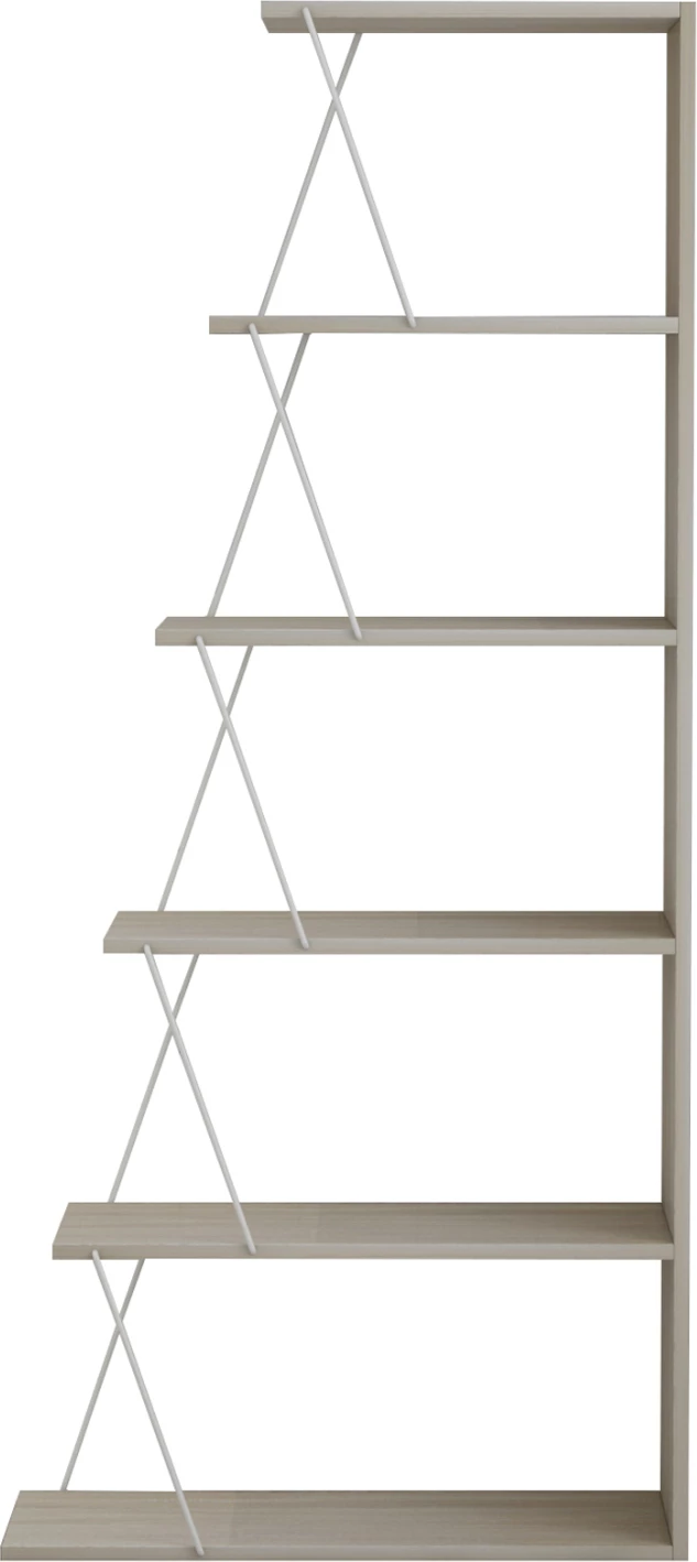 Raft librash MINI TARS FH2241.11 melaminë sonoma-shufra metali të bardha 65x22-24x146H cm