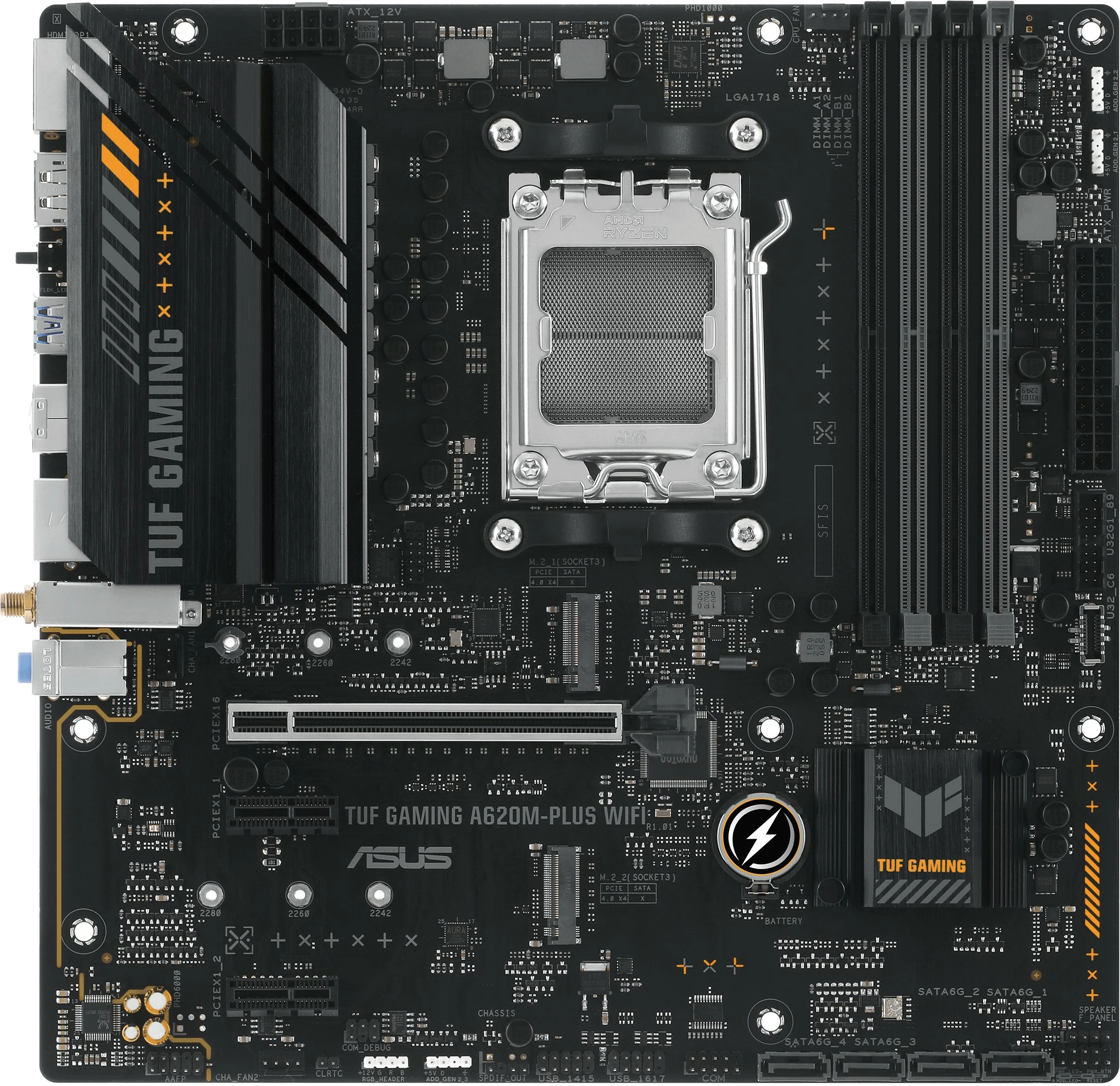 Pllakë amë ASUS TUF GAMING A620M-PLUS WIFI, AMD, Socket AM5, DDR5, 128 GB