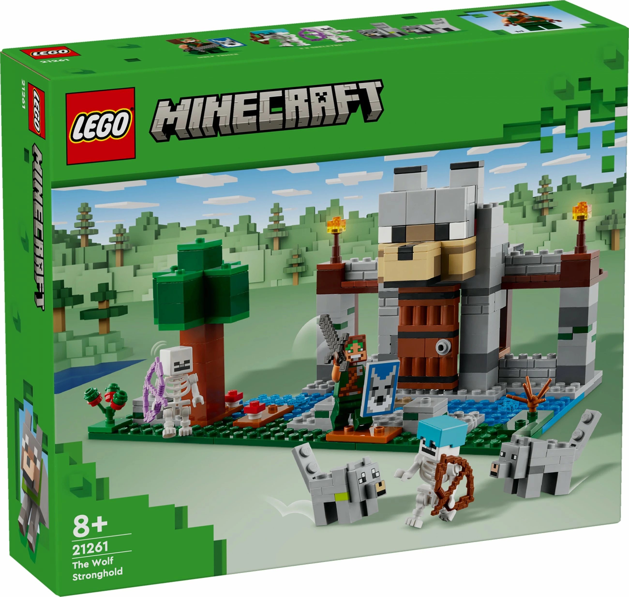 Set ndërtimi LEGO Minecraft 21261 Die Wolfsfestung, shumëngjyrësh