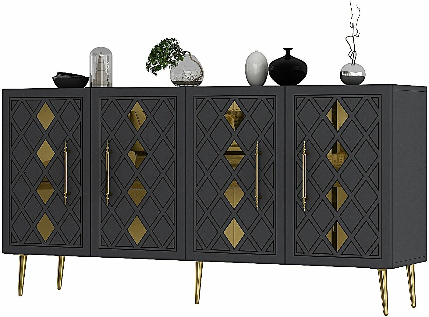 Konsolë Skye Decor Dome KB150, antracit, ar